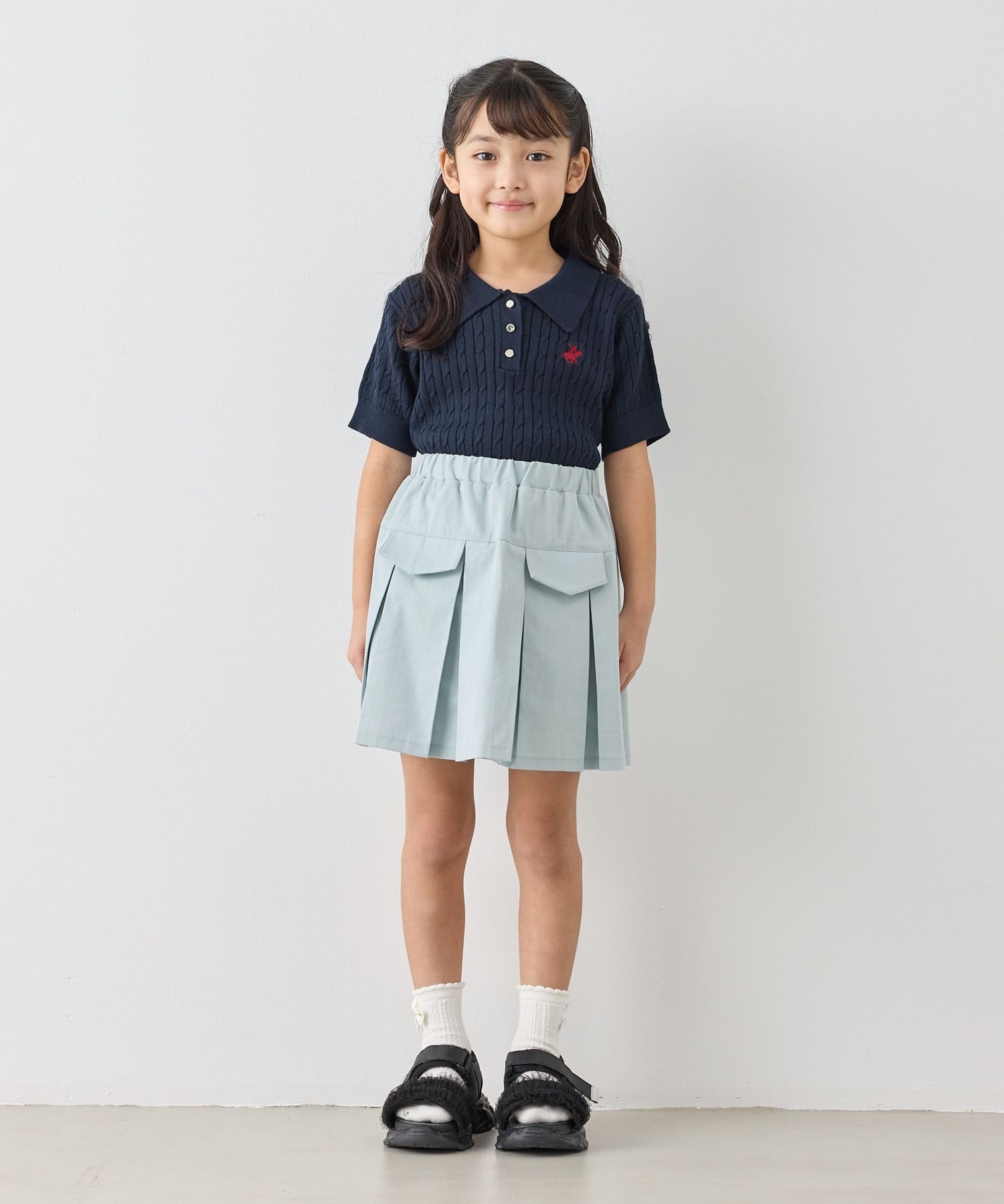Складчатая юбка из саржи с подкладкой и подъюбниками. Rope' Picnic Kids, Light Gray (08) — фото 3