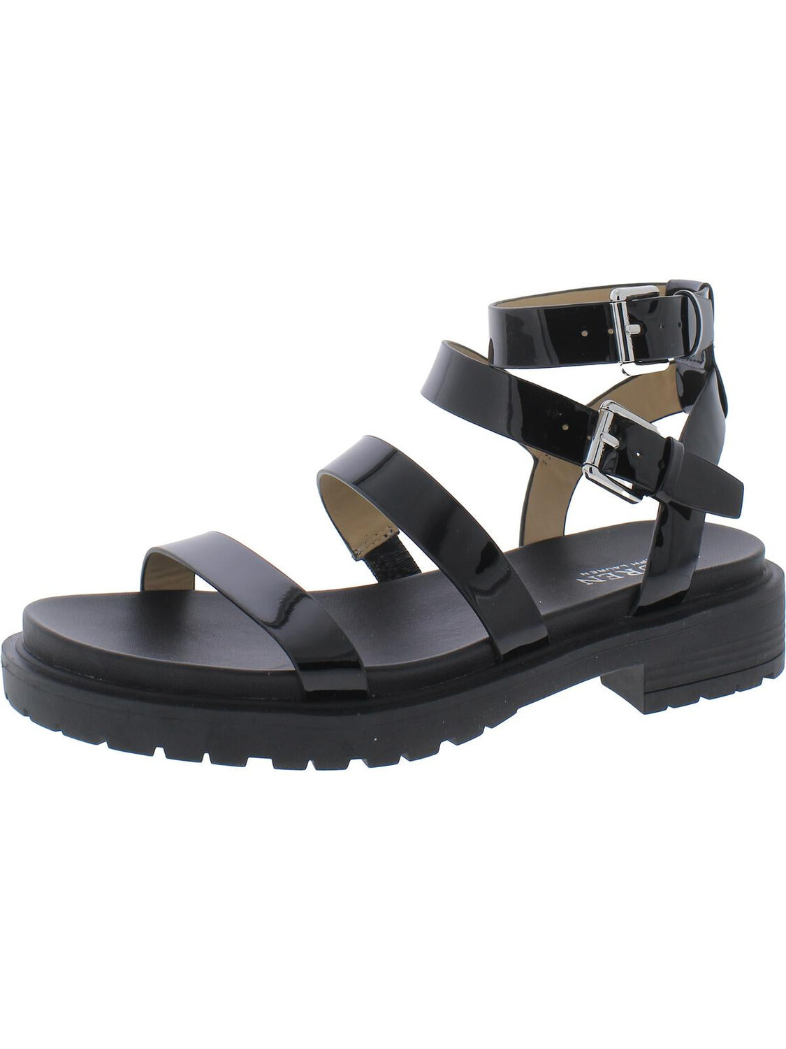 

Женский кожаный ремешок Kayleen с ремешками на щиколотке Lauren Ralph Lauren, цвет Black Patent Leather