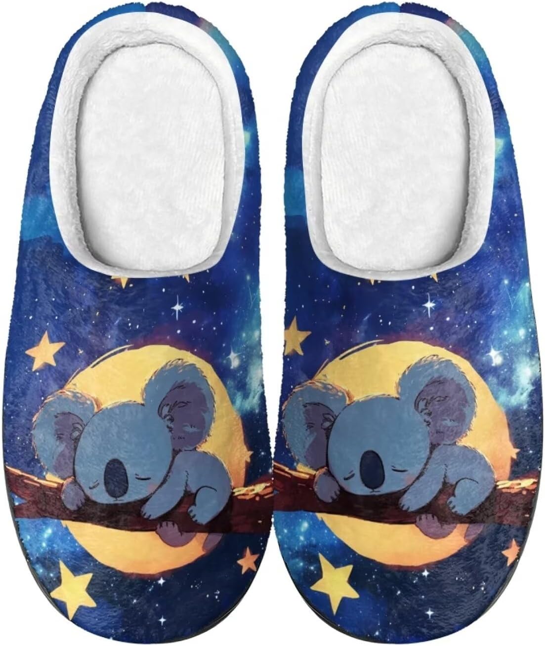 

Домашние тапочки Xpyiqun мягкие плюшевые теплые зимние тапочки для мужчин и женщин, размер 4-12, Koala Moon