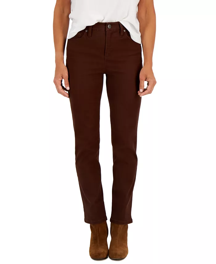 

Джинсы Petite High Rise Natural Straight Leg Style & Co, зеленый