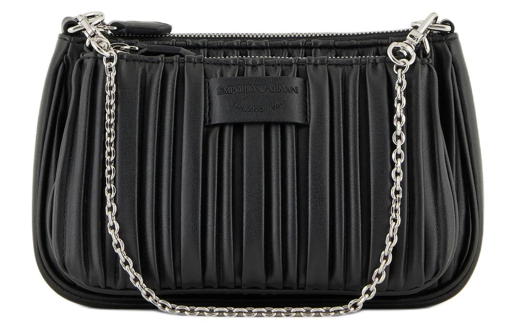 

Сумка через плечо мини женская черная из переработанной искусственной кожи наппа EMPORIO ARMANI