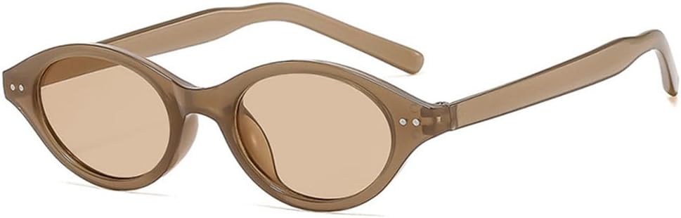 

Маленькие овальные женские солнцезащитные очки для мужчин с заклепками, предназначенные для занятий спортом на открытом воздухе, бега и верховой езды generic, Jelly Tea