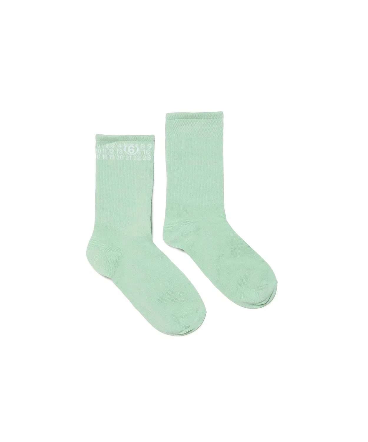 Носки детские MM6 Maison Margiela с логотипом, хлопок, зеленый
