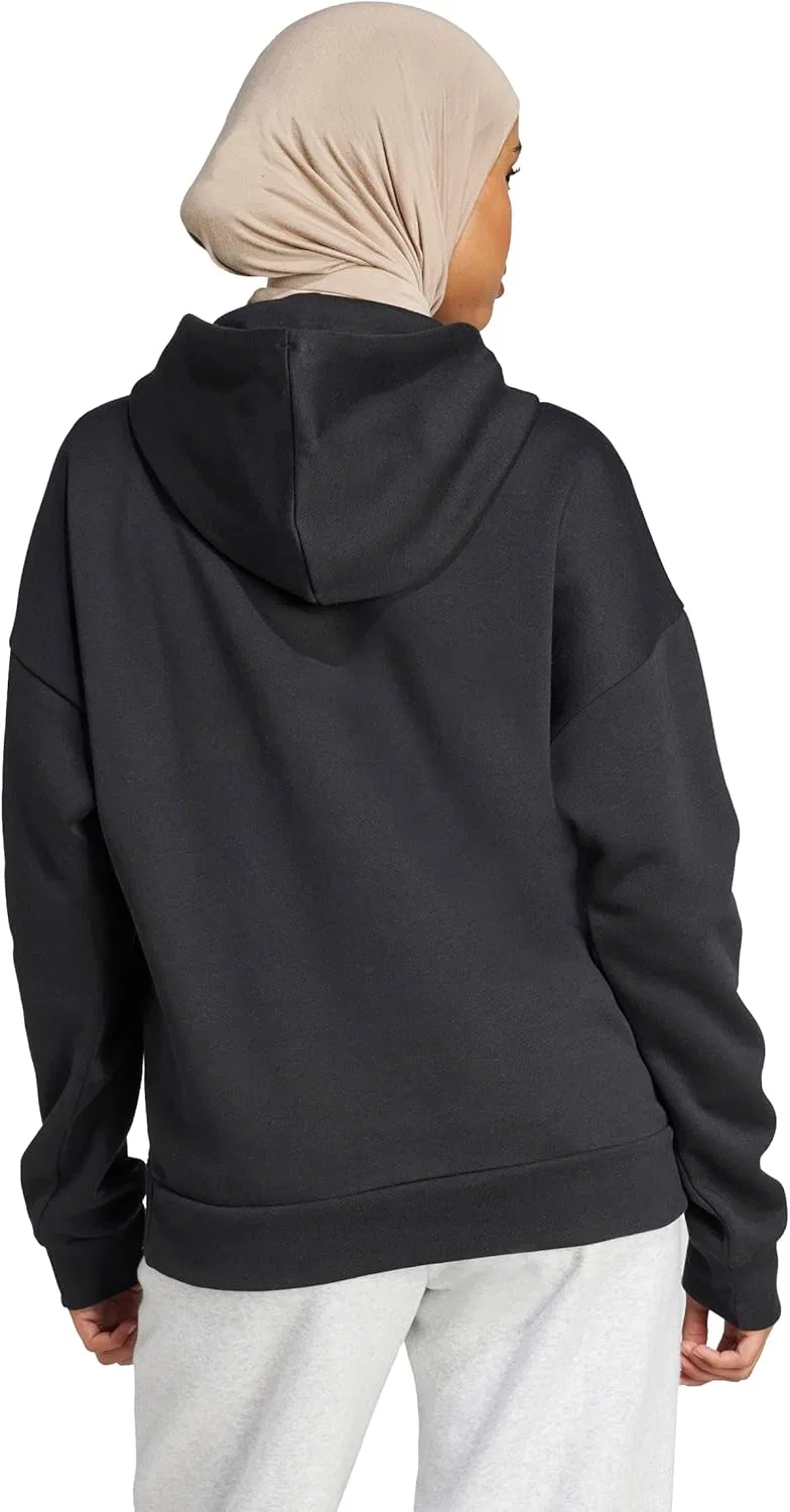 Толстовка женская adidas Essentials Linear Fleece, Black/White — фото 2
