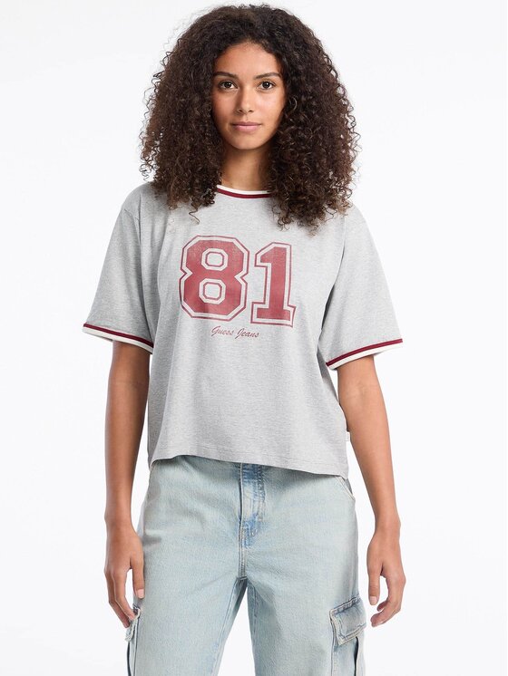 

Футболка классического кроя 176643 Guess Jeans, серый