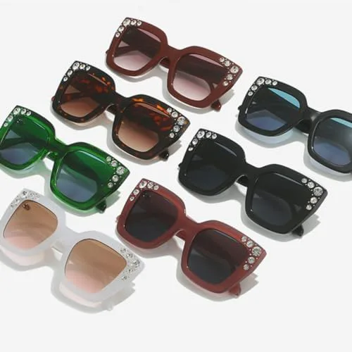 

Модные квадратные солнцезащитные очки с бриллиантами для женщин, винтажные, с кристаллами, в стиле панк, со стразами, качественные солнцезащитные очки MTZJH, C2