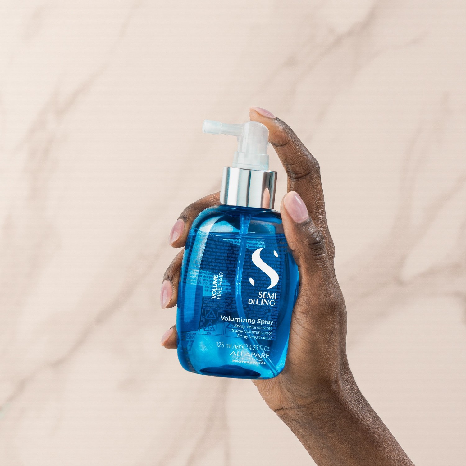 Лак для волос semi di lino volumizing spray Alfaparf Milano, объем 125 мл — фото 3