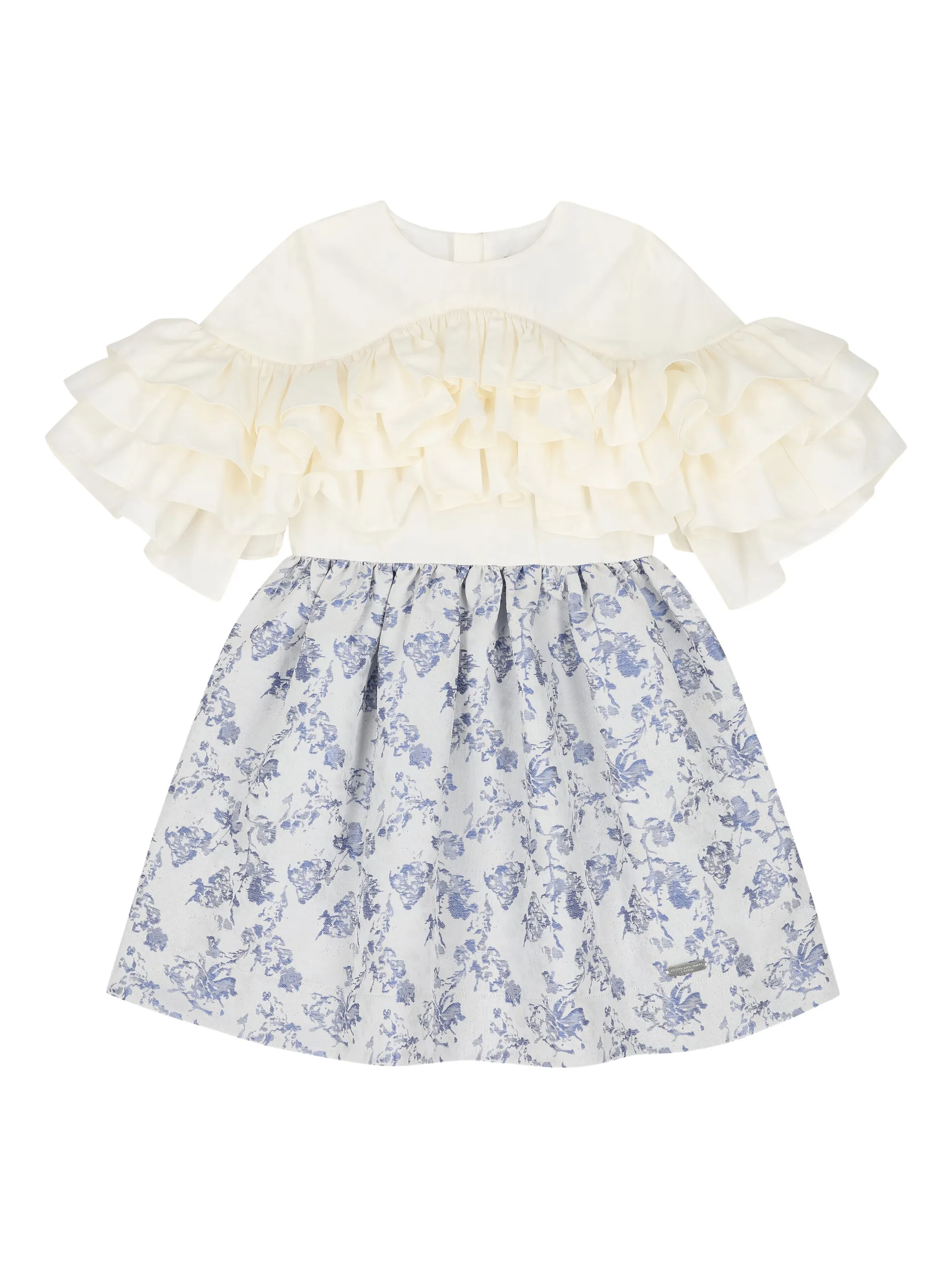 

Платье с оборками и узором Jessie And James Kids, белый