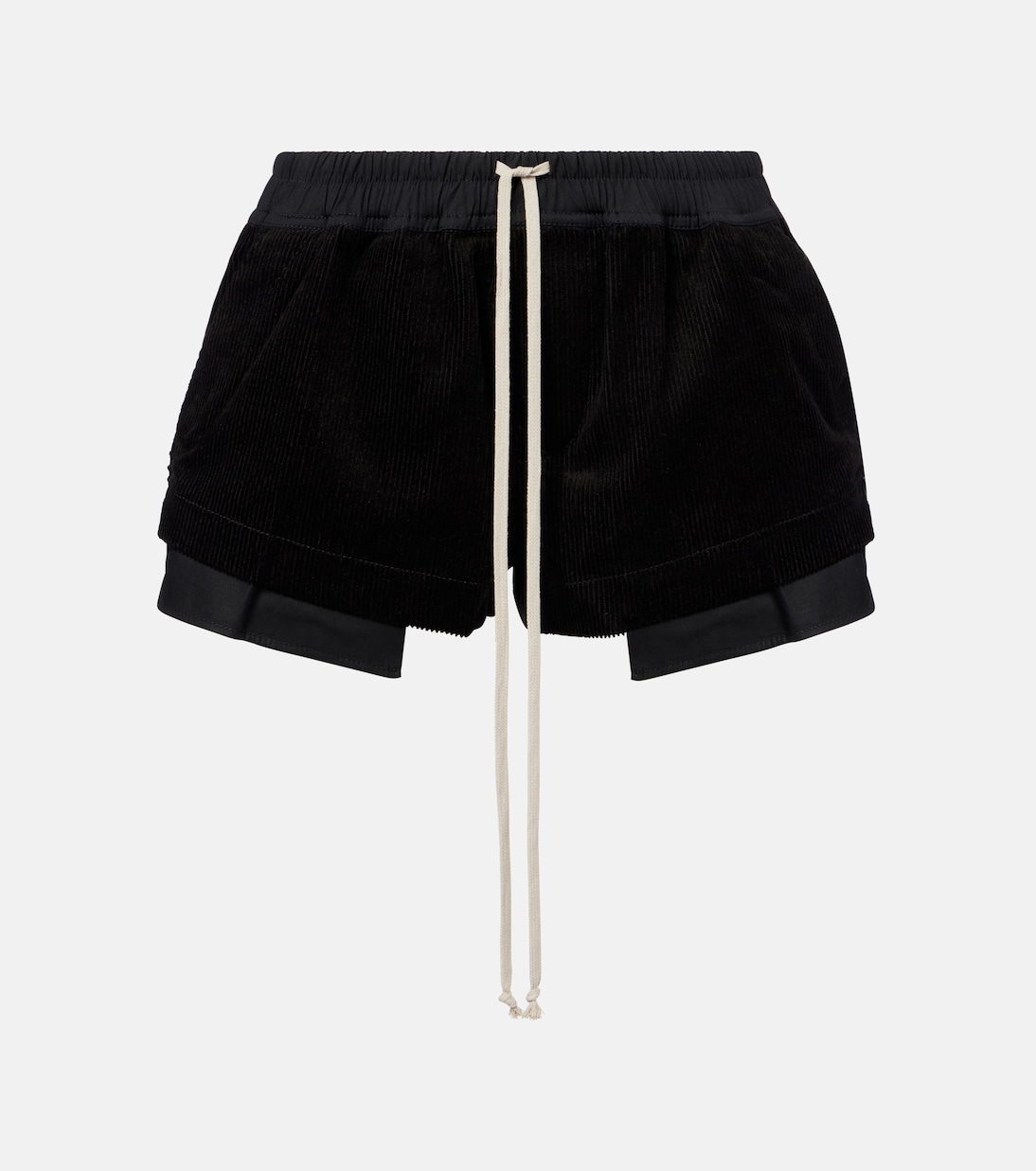 

Шорты из хлопка и льна Fog Rick Owens, черный