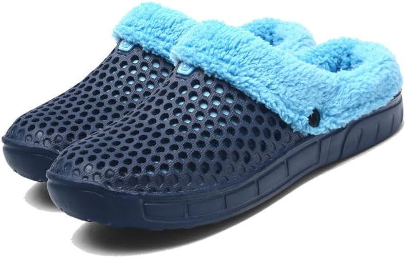 

Мужские сабо с подкладкой, дышащая сетчатая подкладка, для дома и улицы, садовые сабо, зимние тапочки Odipon, синий