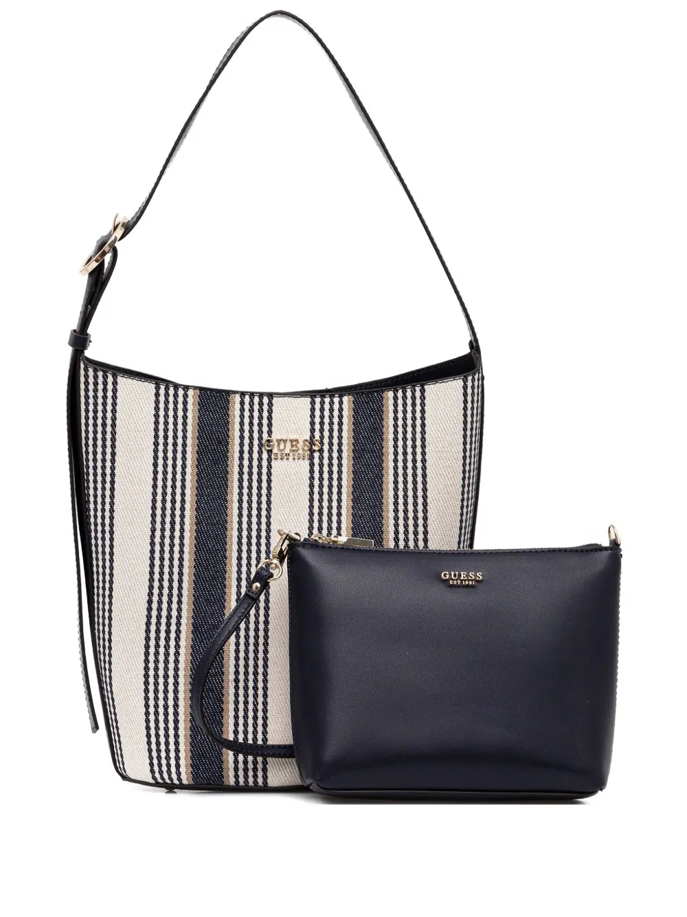 

Сумка-тоут Nicolette в полоску GUESS USA, синий