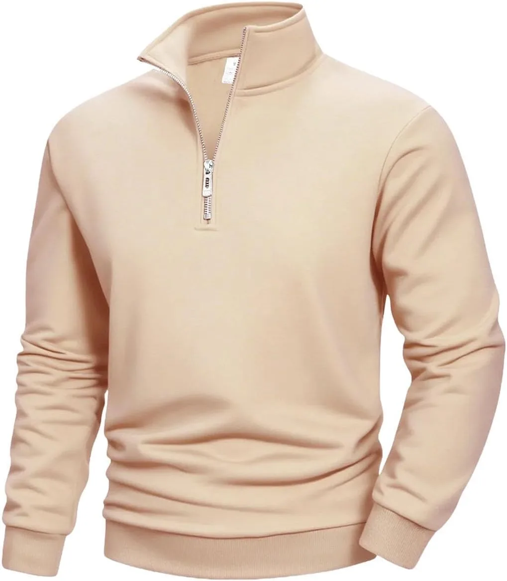 

Свитшот мужской с полумолнией и капюшоном Stand Collar