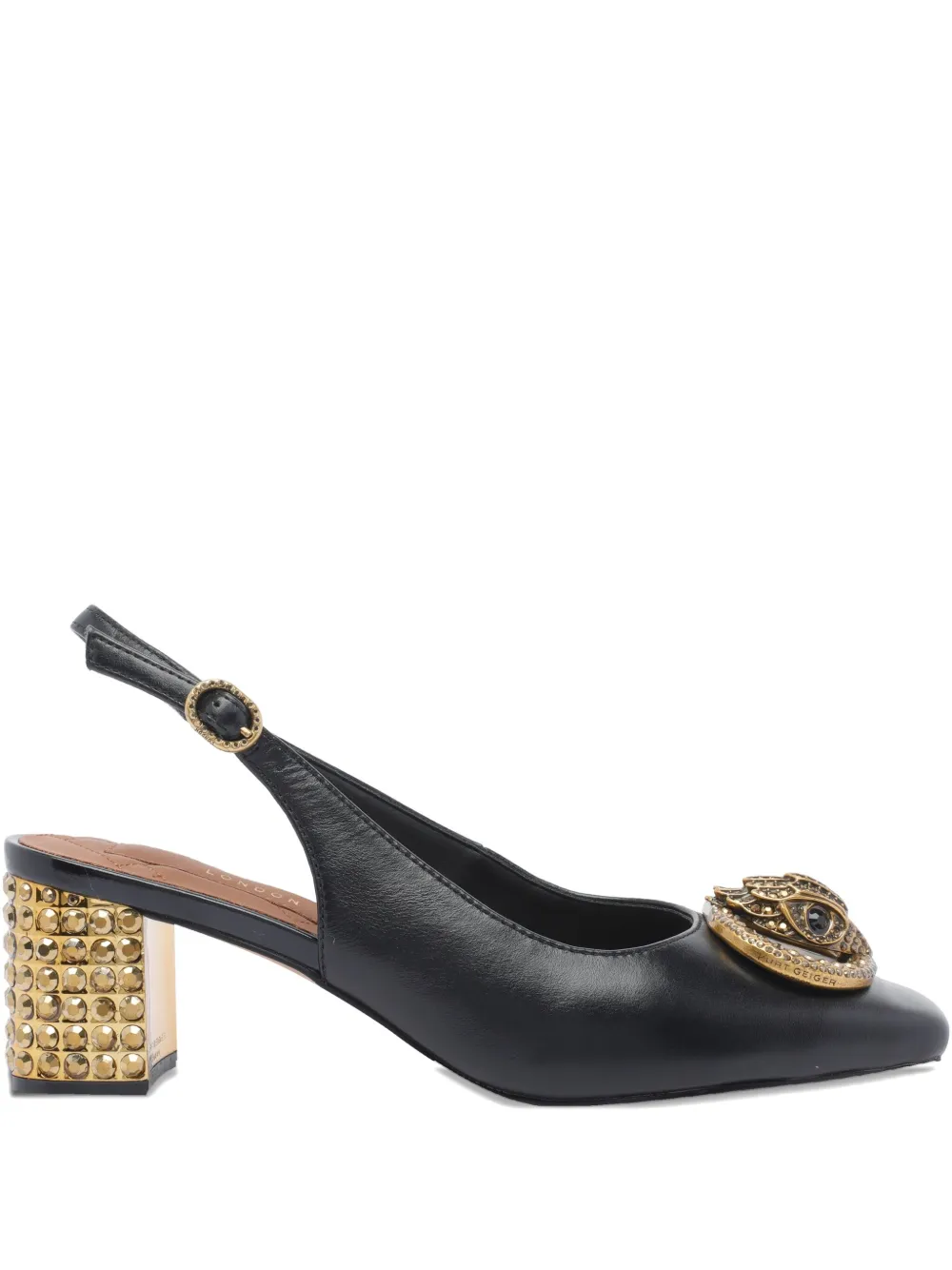 Туфли с ремешком на пятке и кристаллами Kurt Geiger London, черный