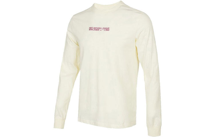 Футболка Men's Nike As Nsw Ess+ Core 3 Ls Tee Casual Breathable Round Neck Long Sleeves Coconut Milk T-Shirt DM6367-113 — фото 2