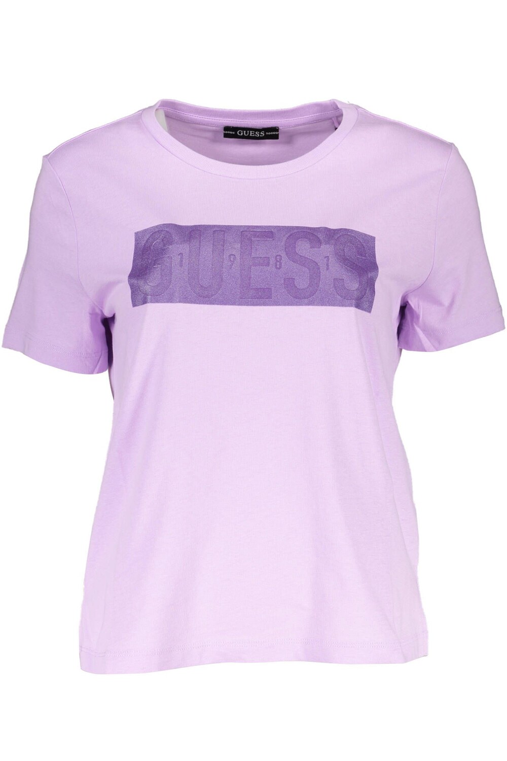 

Женская футболка из фиолетового хлопка Guess Shoes