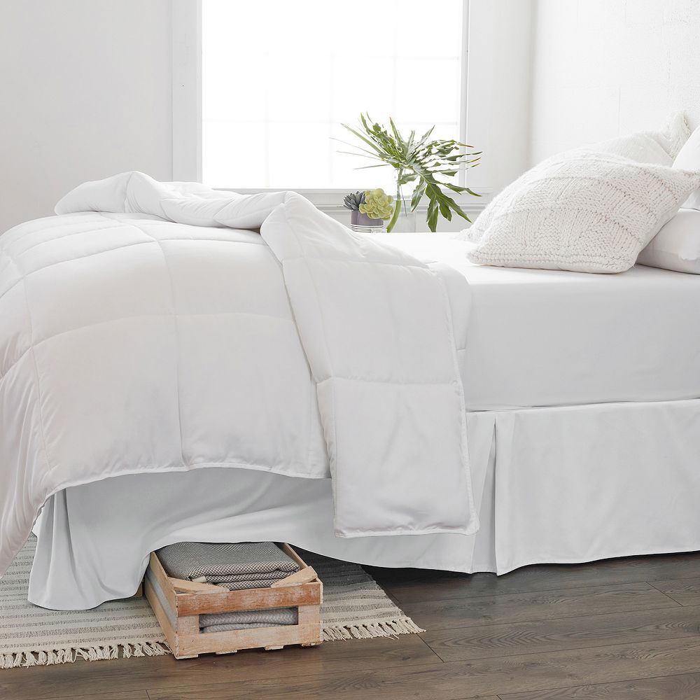 

Urban Loft's CalKing Size Плиссированная юбка-коробка с пружинным чехлом Essential Home Bedding, белый