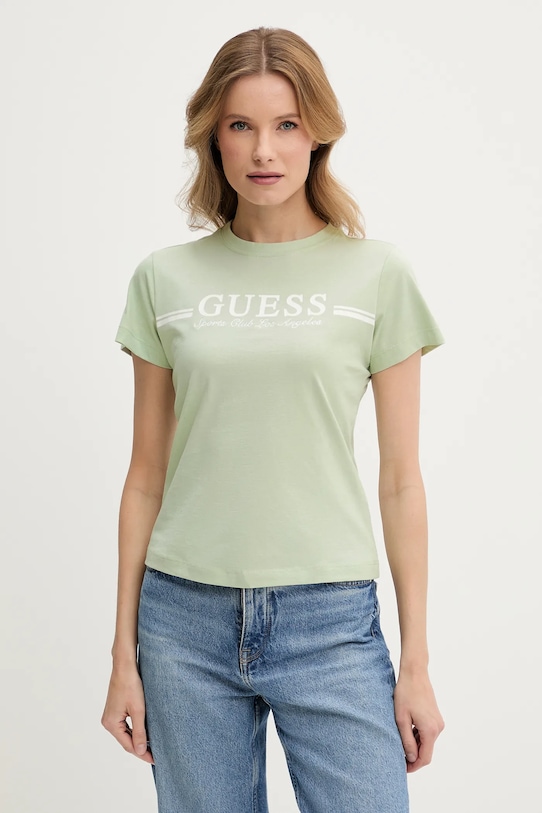

Хлопковая футболка Guess, зеленый