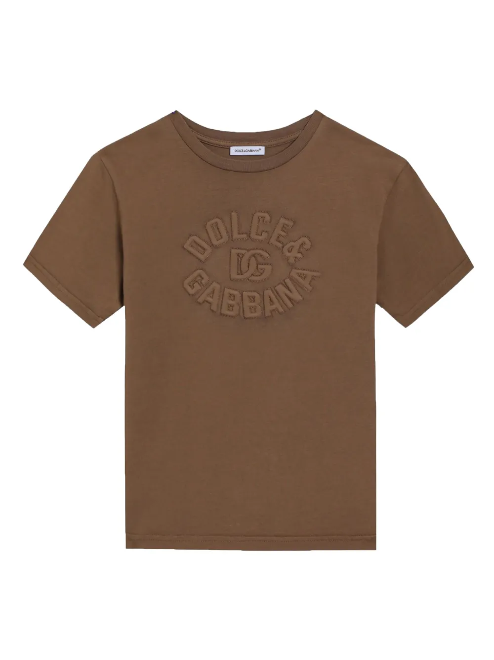 

Футболка с тисненым логотипом Dolce & Gabbana Kids, коричневый