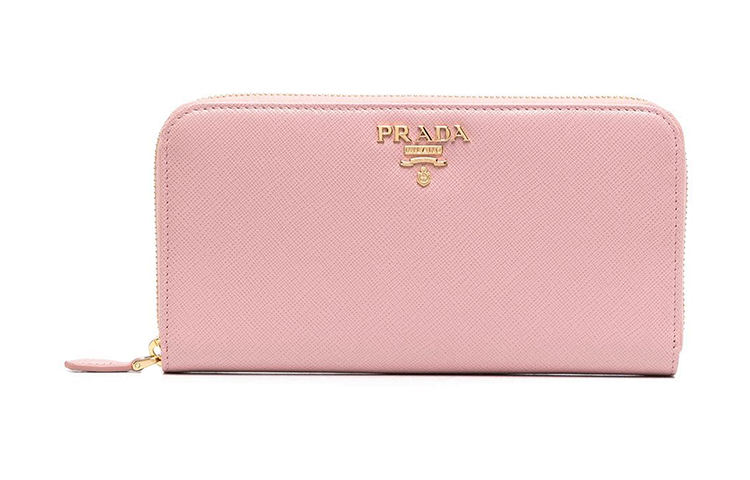 

Кошелёк из телячьей кожи PRADA розовый женский