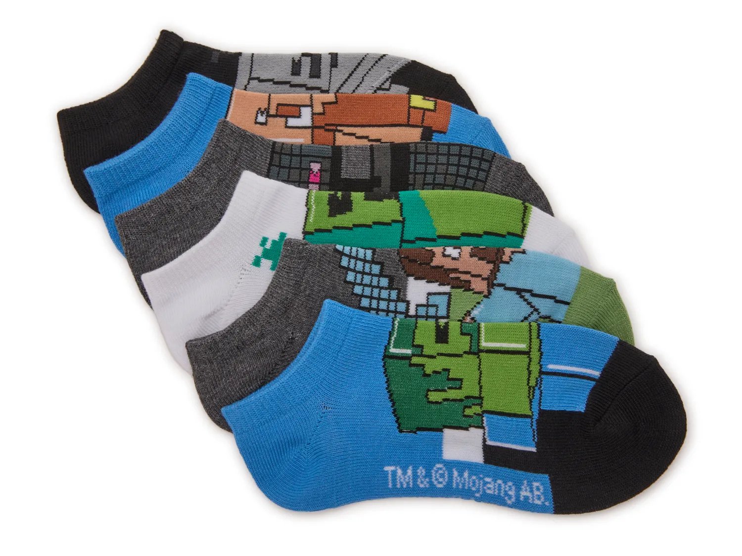 

Носки Minecraft Minecraft Kids' No Show Socks - 6 Pack, мультиколор