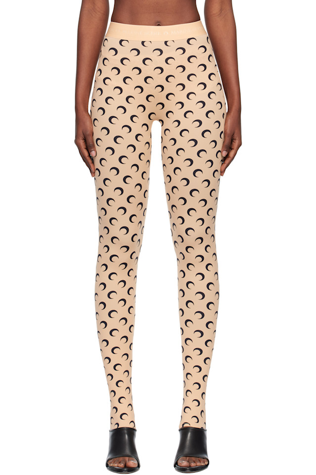 

Marine Serre Леггинсы из переработанного трикотажа цвета "луна" со стременами