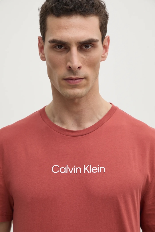 Хлопковая футболка Calvin Klein, оранжевый — фото 4