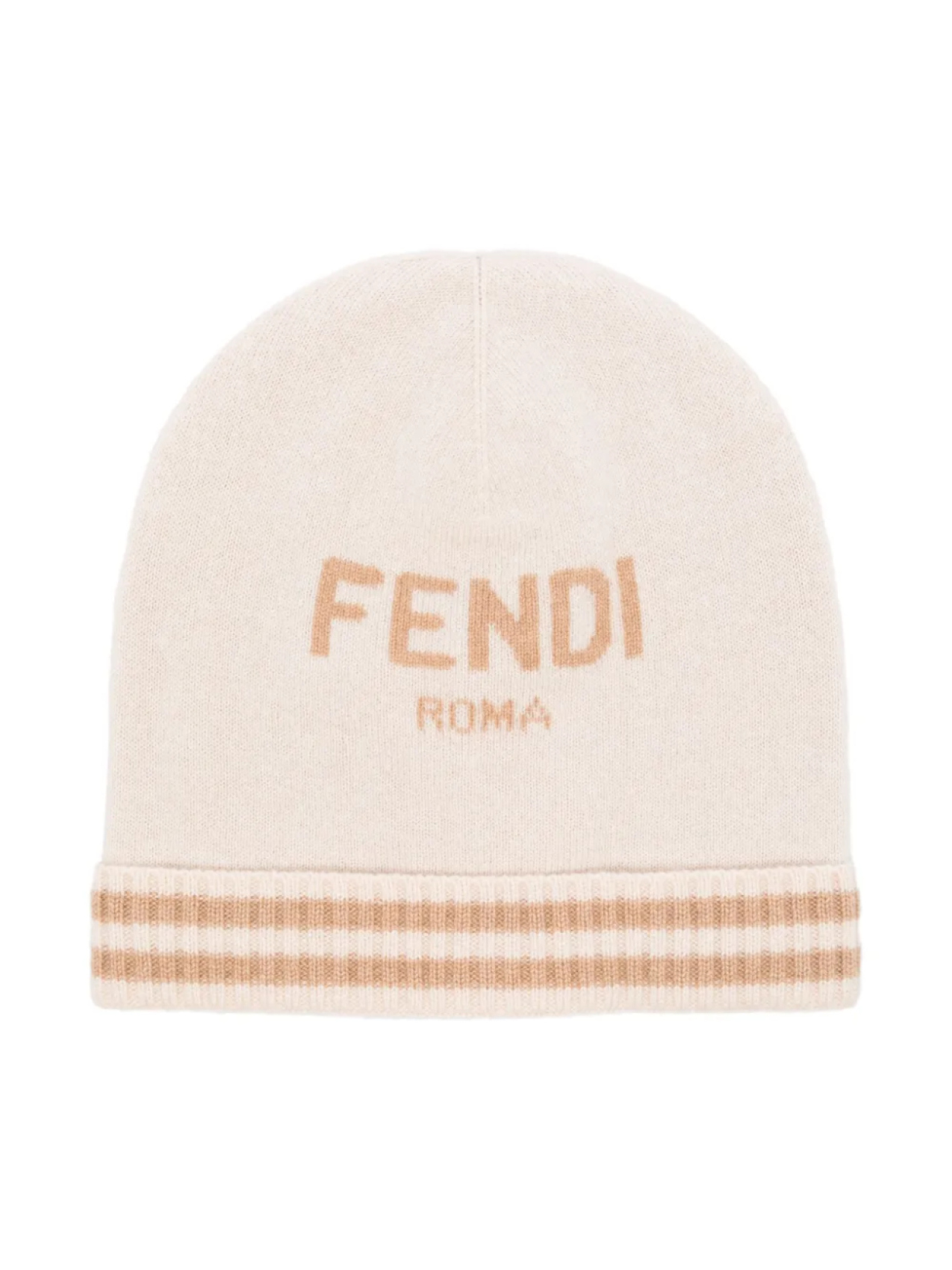 

Шапка бини вязки интарсия с логотипом Fendi Kids, нейтральный
