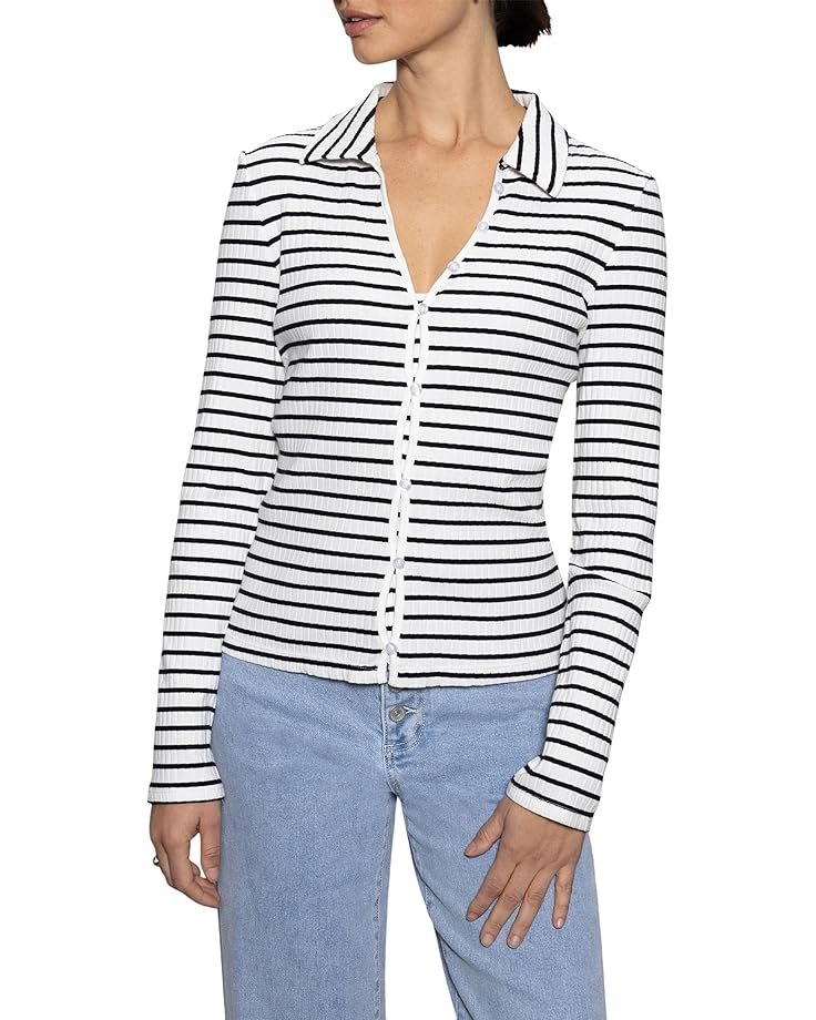 

Рубашка Sanctuary Daydreamer Knit Shirt, цвет Chalk/Black Stripe 5