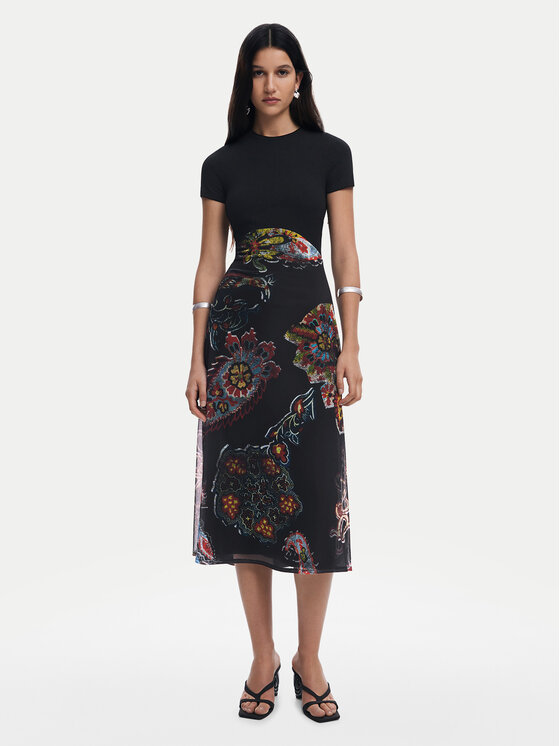 

Платье на каждый день стандартный крой Paisley 25SWVK32 Desigual, черный