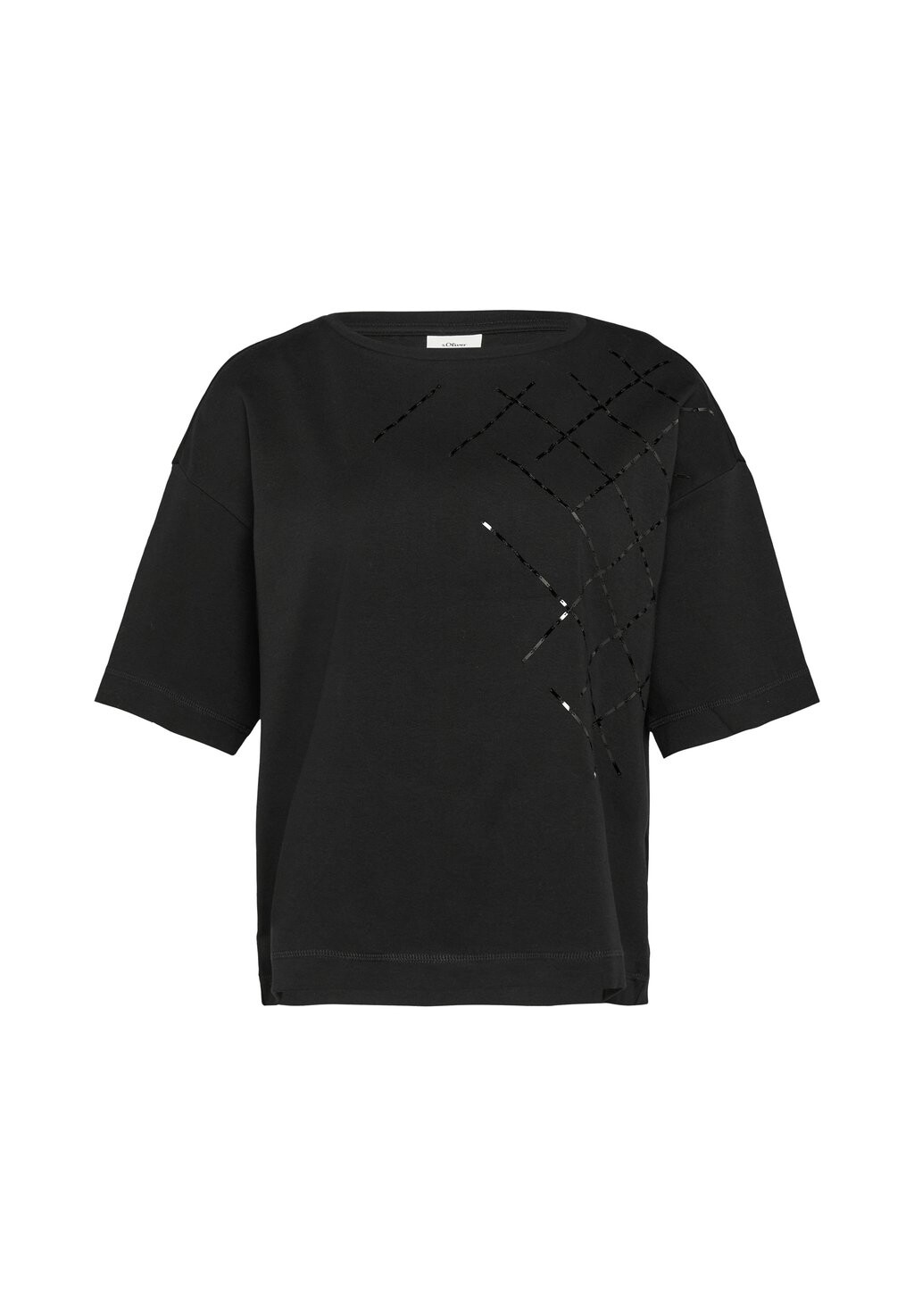 

Футболка с принтом MIT DEKORATIVEM PAILLETTENBESATZ s.Oliver BLACK LABEL, черный