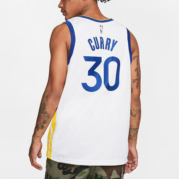 Футболка nba swingman джерси 30 golden state warriors стивен карри Nike, белый — фото 4