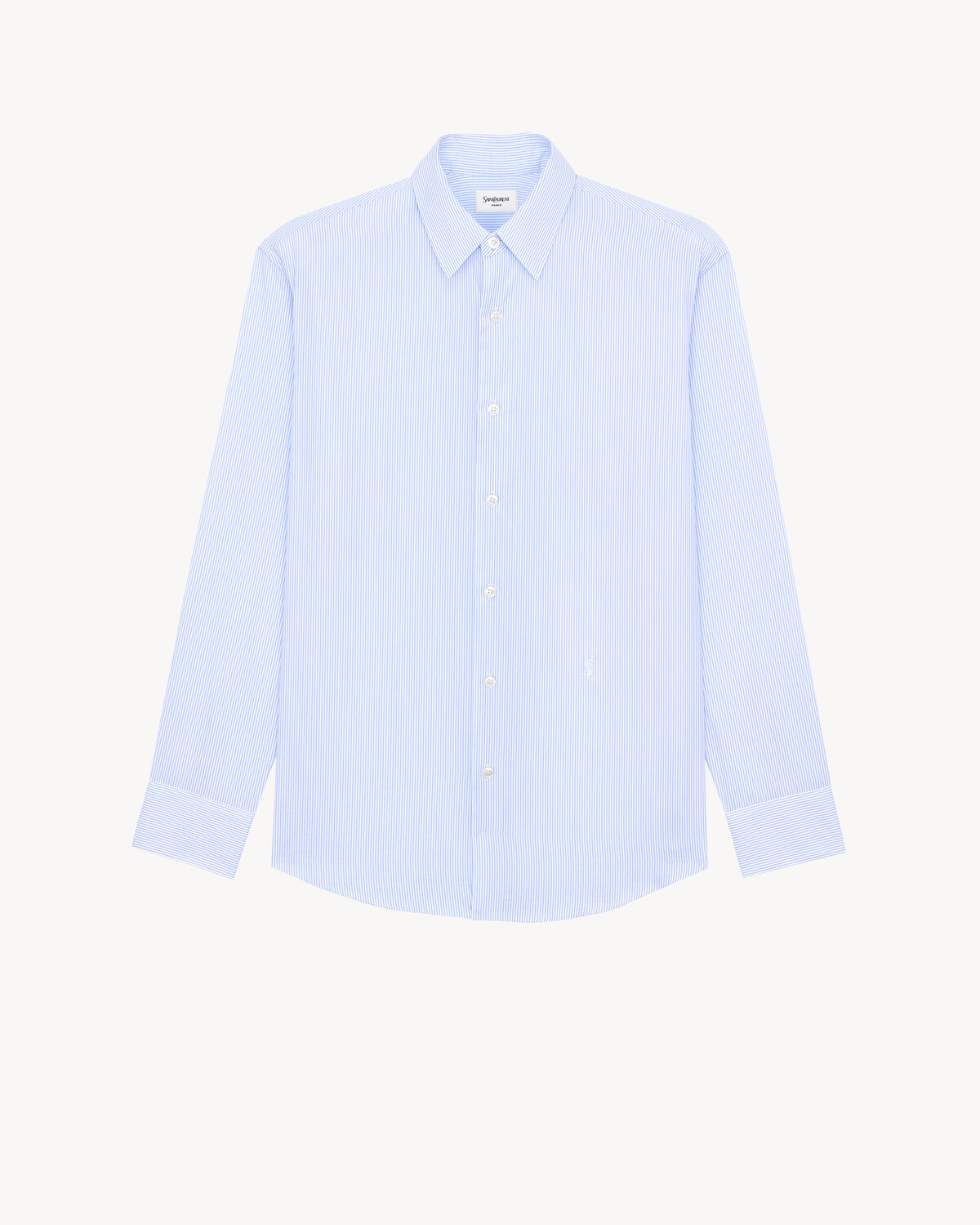 

Рубашка CASSANDRE из полосатого хлопкового поплина Saint Laurent, синий