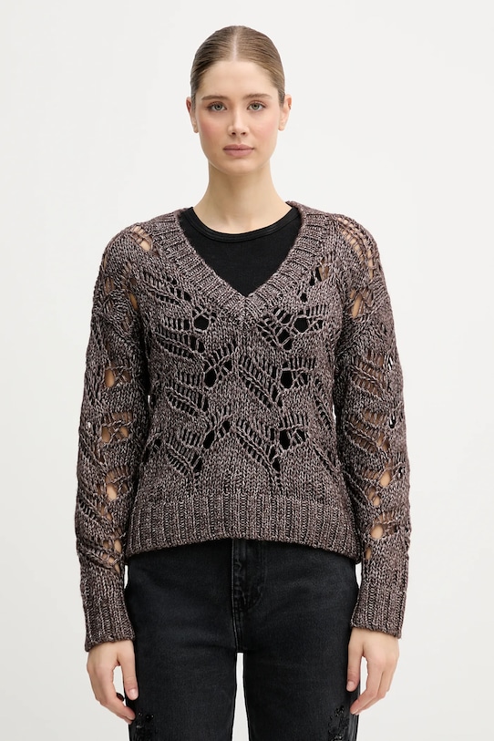 

Свитер из шерстяной смеси Sisley, коричневый