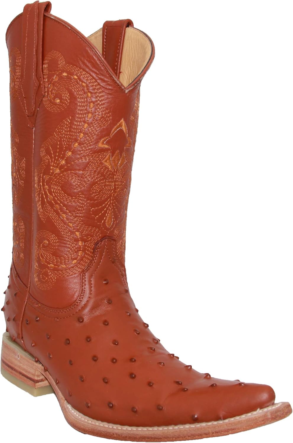 

Мужские кожаные вестерн-бутсы Western Shops с тиснением под перо страуса The Western Shops, Cognac