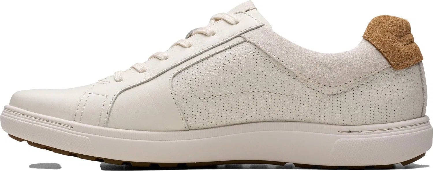 Мужские кроссовки Clarks Mapstone Lace, White Leather — фото 2