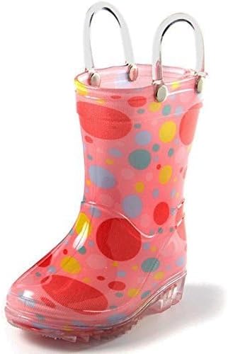 Водонепроницаемые ПВХ сандалии Puddle Play для малышей и детей с ручками для легкого надевания - легкие противоскользящие сапоги для мальчиков и девочек, Girls Bubble Polka Dots — фото 2