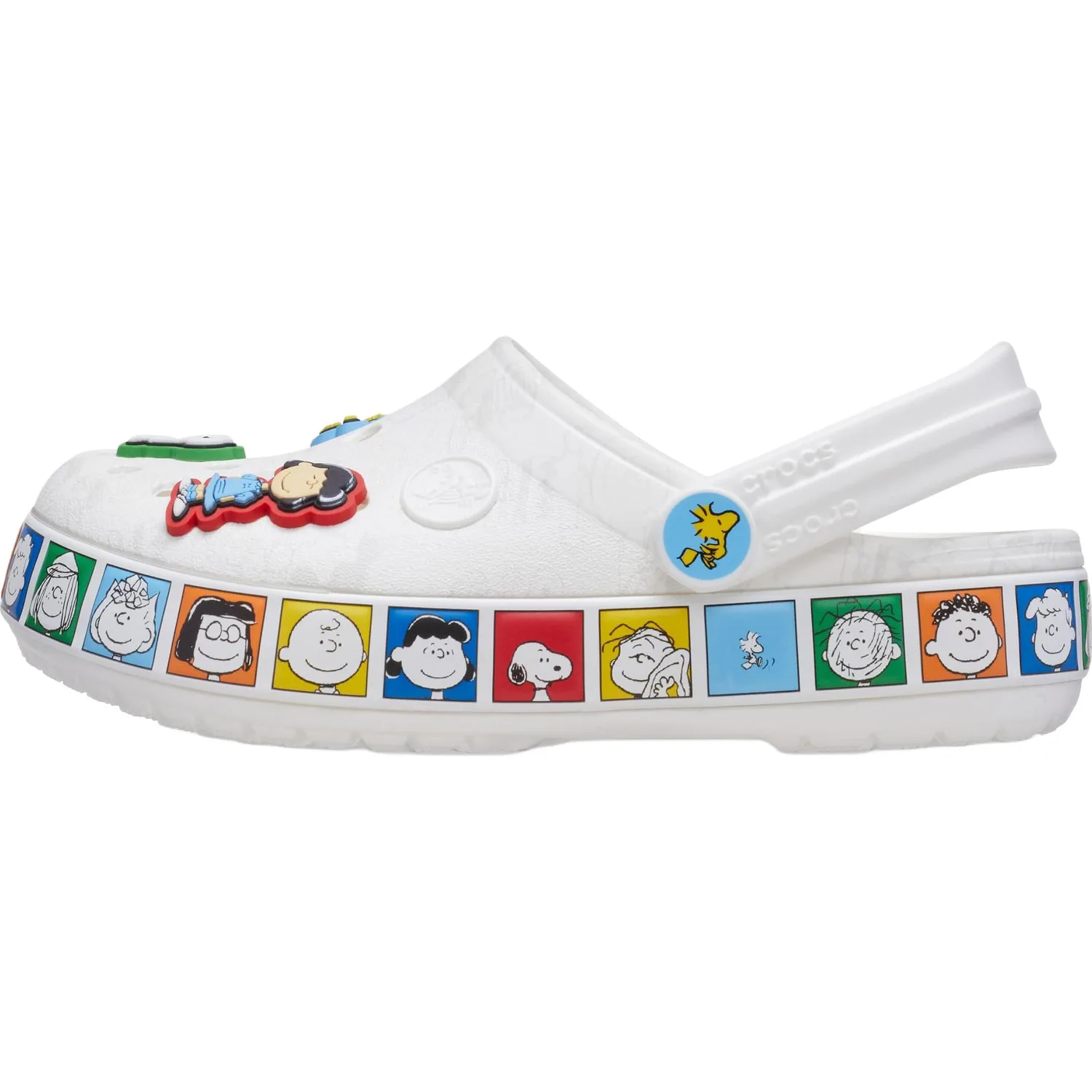 Crocs Детские дышащие кроксы PEANUTS Crocband белые
