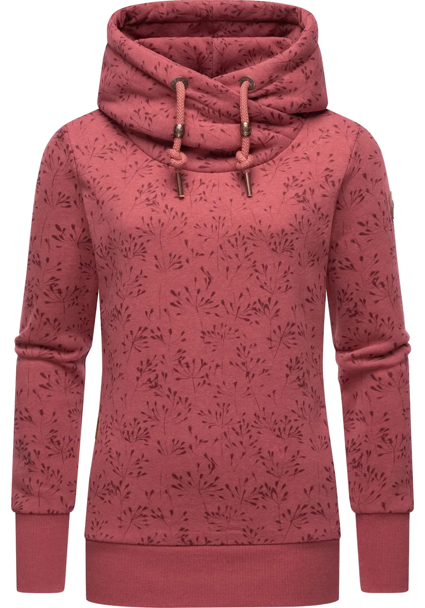 

Ragwear Hoodie "Gripy Flowery", модная толстовка с высоким воротником, малиновый