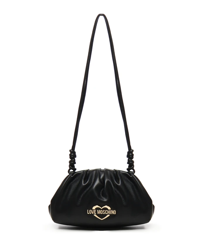 

Черная кожаная сумка через плечо с логотипом Love Moschino, черный