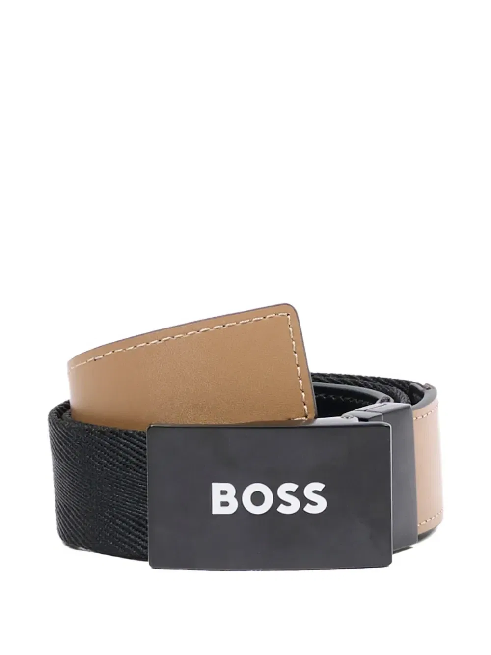 Ремень с пряжкой с логотипом Boss Kidswear, бежевый