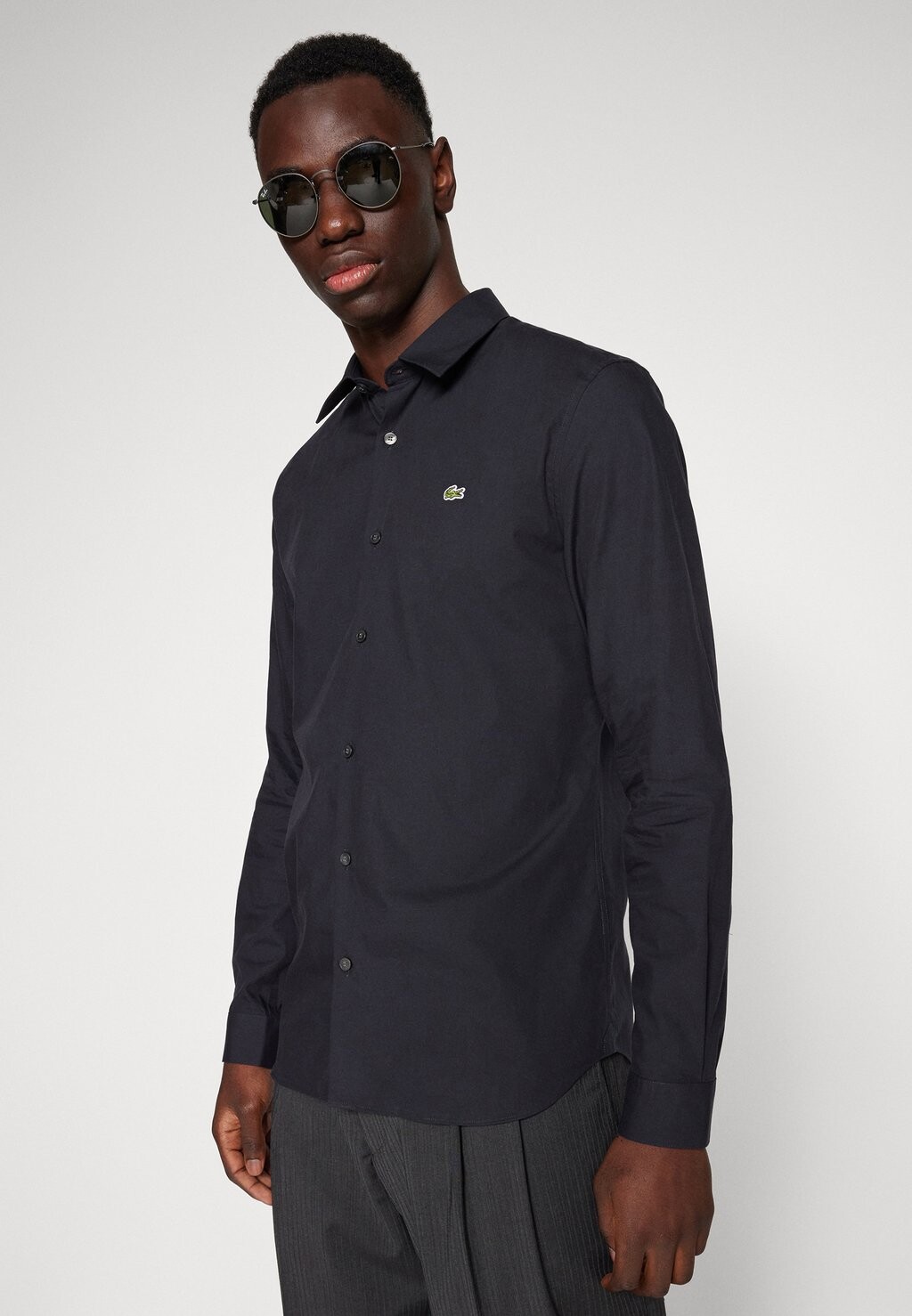 Рубашка Slim Fit Stretch Poplin Shirt Lacoste, цвет dark blue — фото 4