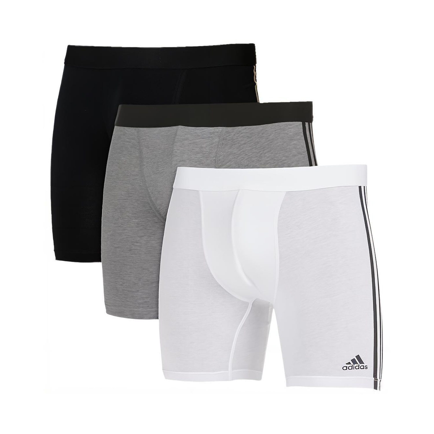 

Боксеры мужские 3 шт Adidas, 3 шт (Черный+Серый+Белый)