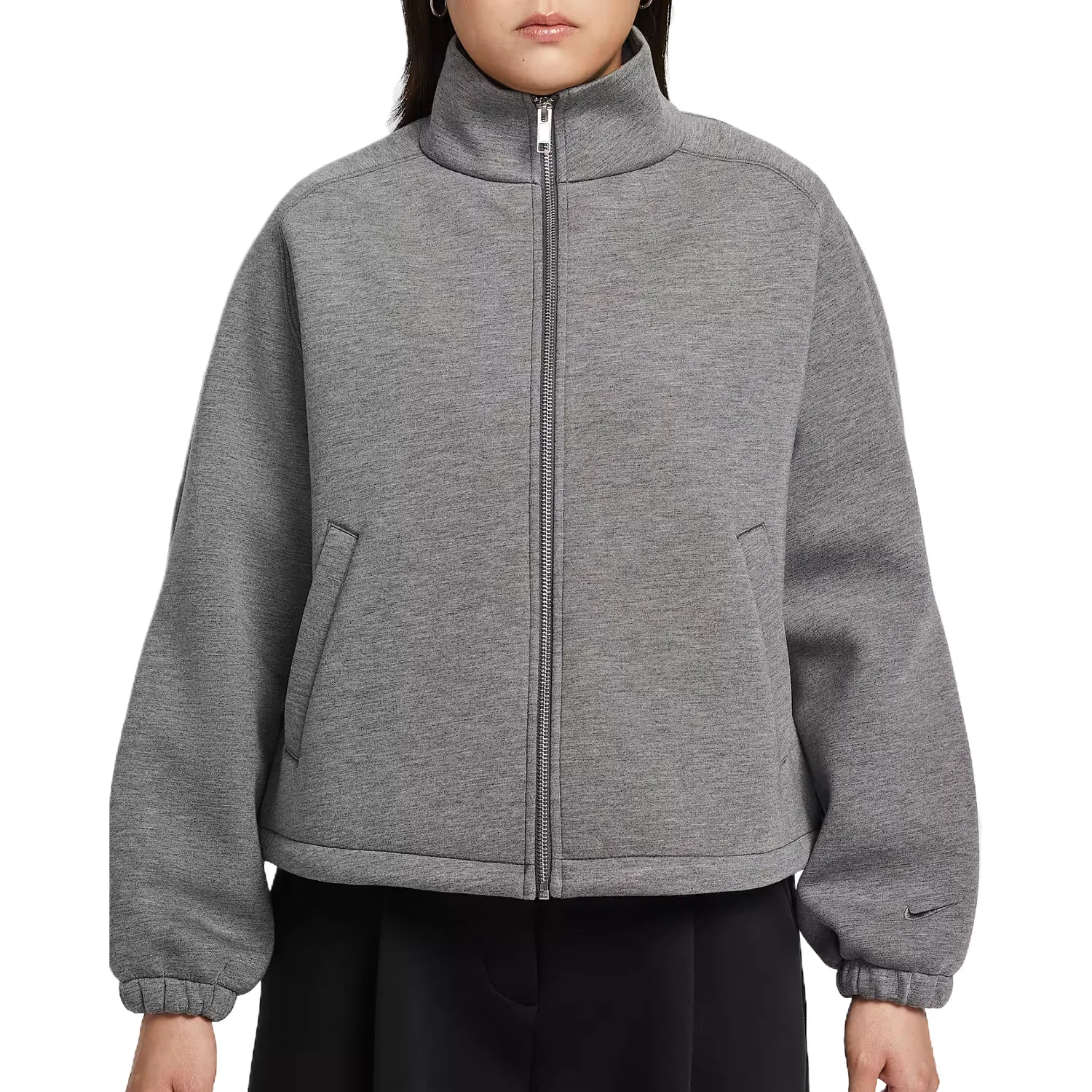 Nike Куртка женская Tone Charcoal Black/Iron Gray с воротником стойкой в стиле умеренный workwear — фото 4