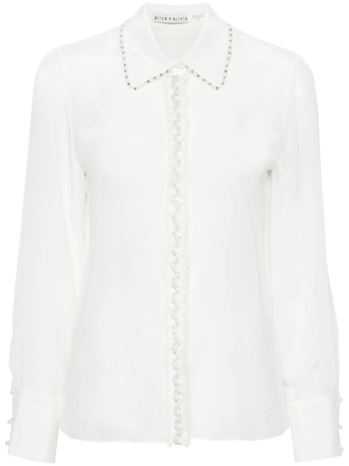 

Шелковый топ Willa из бисера alice + olivia, белый