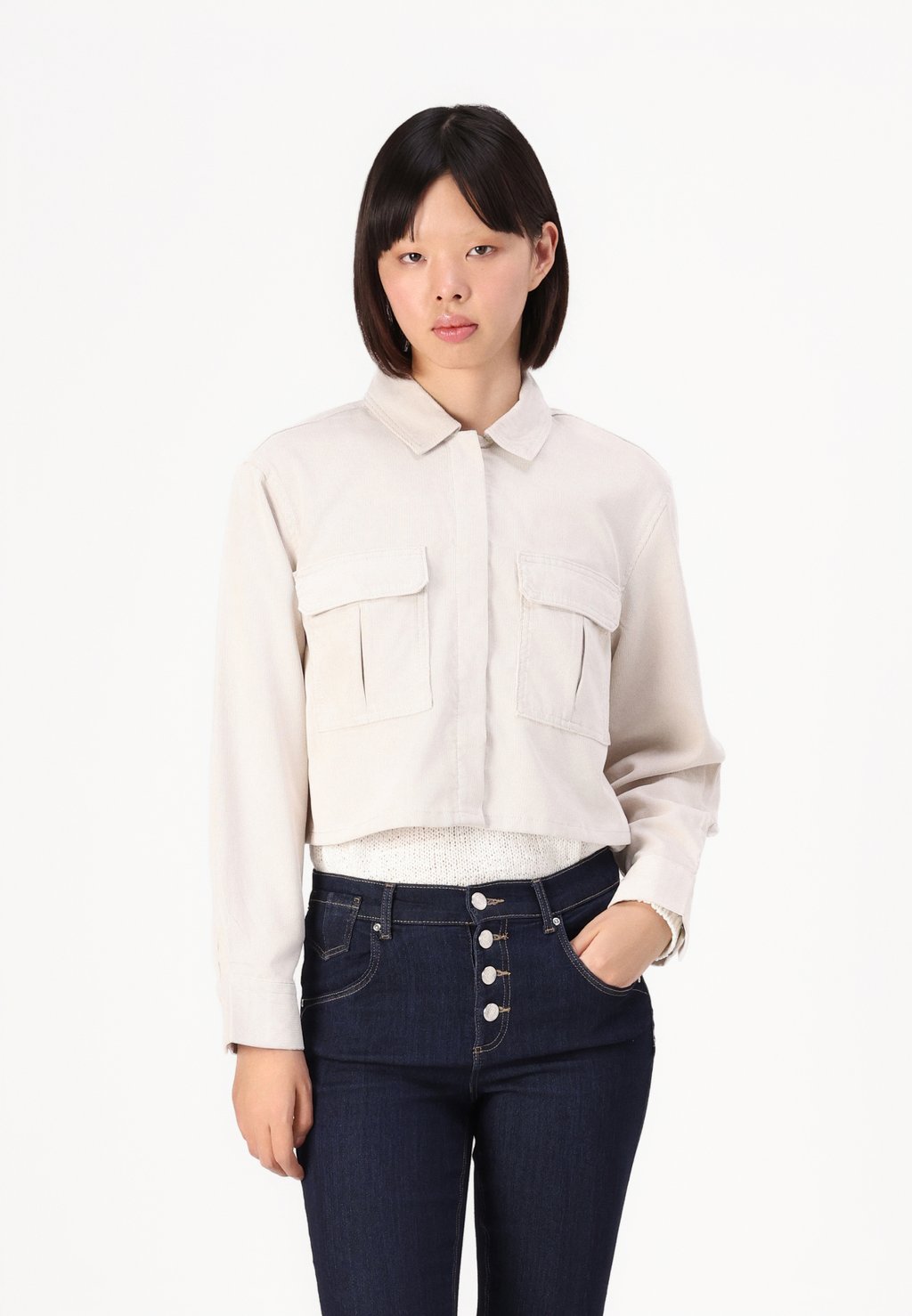 

Блузка на пуговицах ONLMARIKE SHORT SHIRT ONLY, бежевый