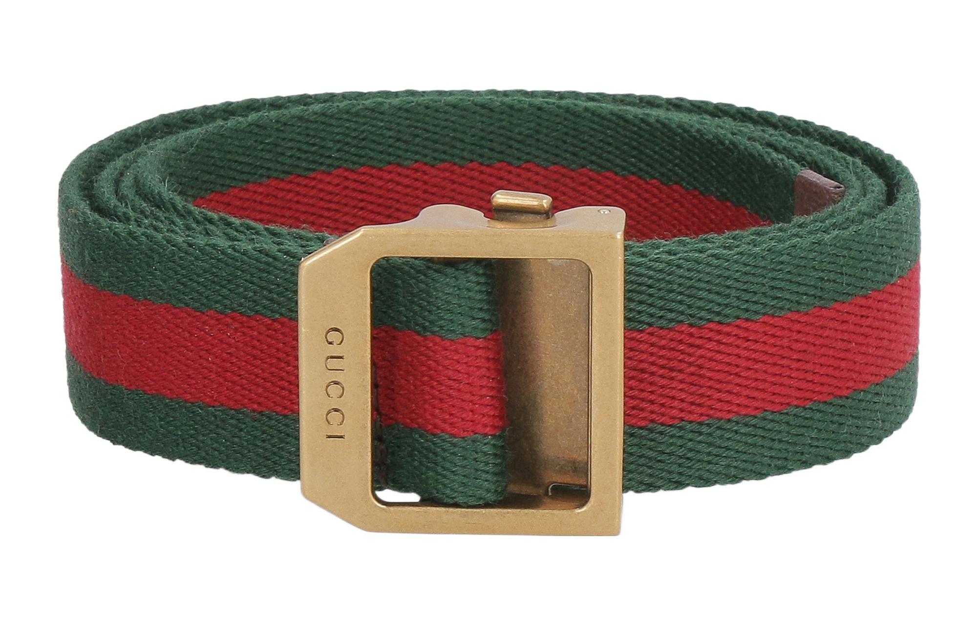 

Полосатый ременной ремень GUCCI