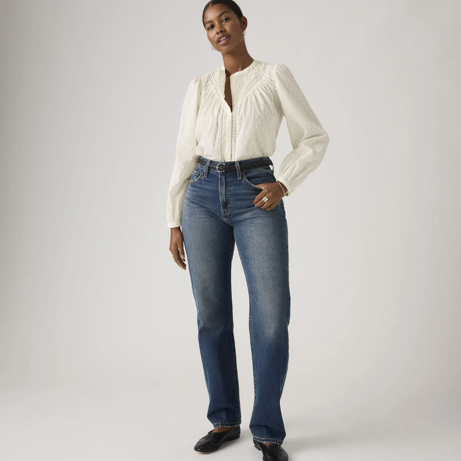 Простые джинсы для женщин от Easy Dad Levi's, Dark Wash