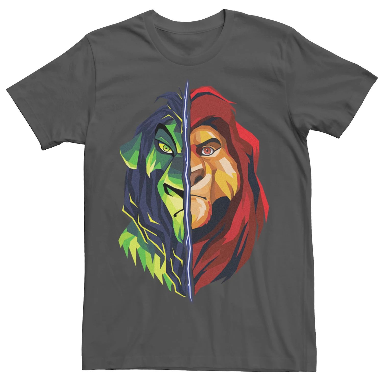 

Мужская футболка Disney The Lion King Half Scar Half Mufasa Face Licensed Character