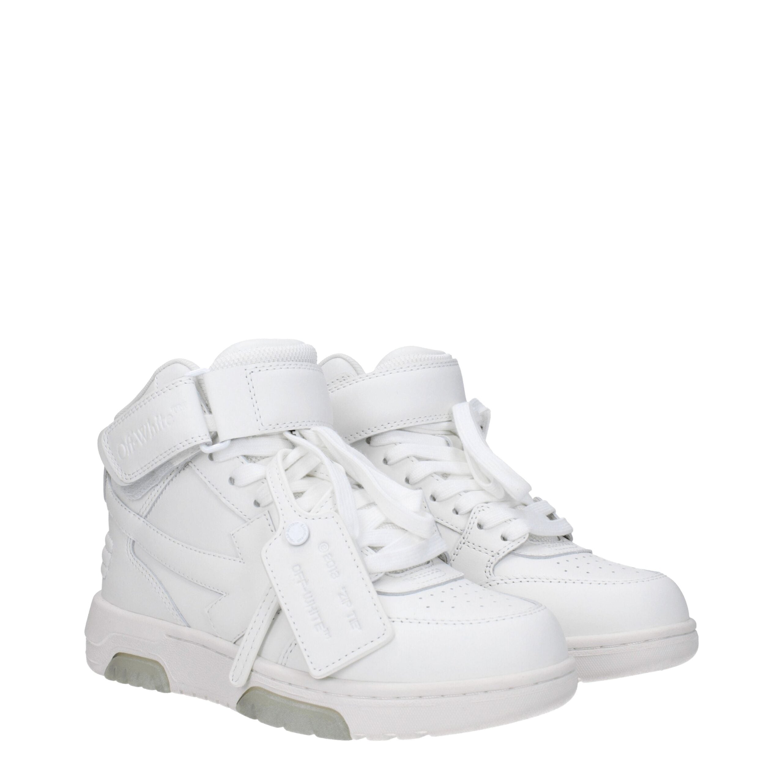 Офф-кожаные женские кроссовки Off-White, белый — фото 2