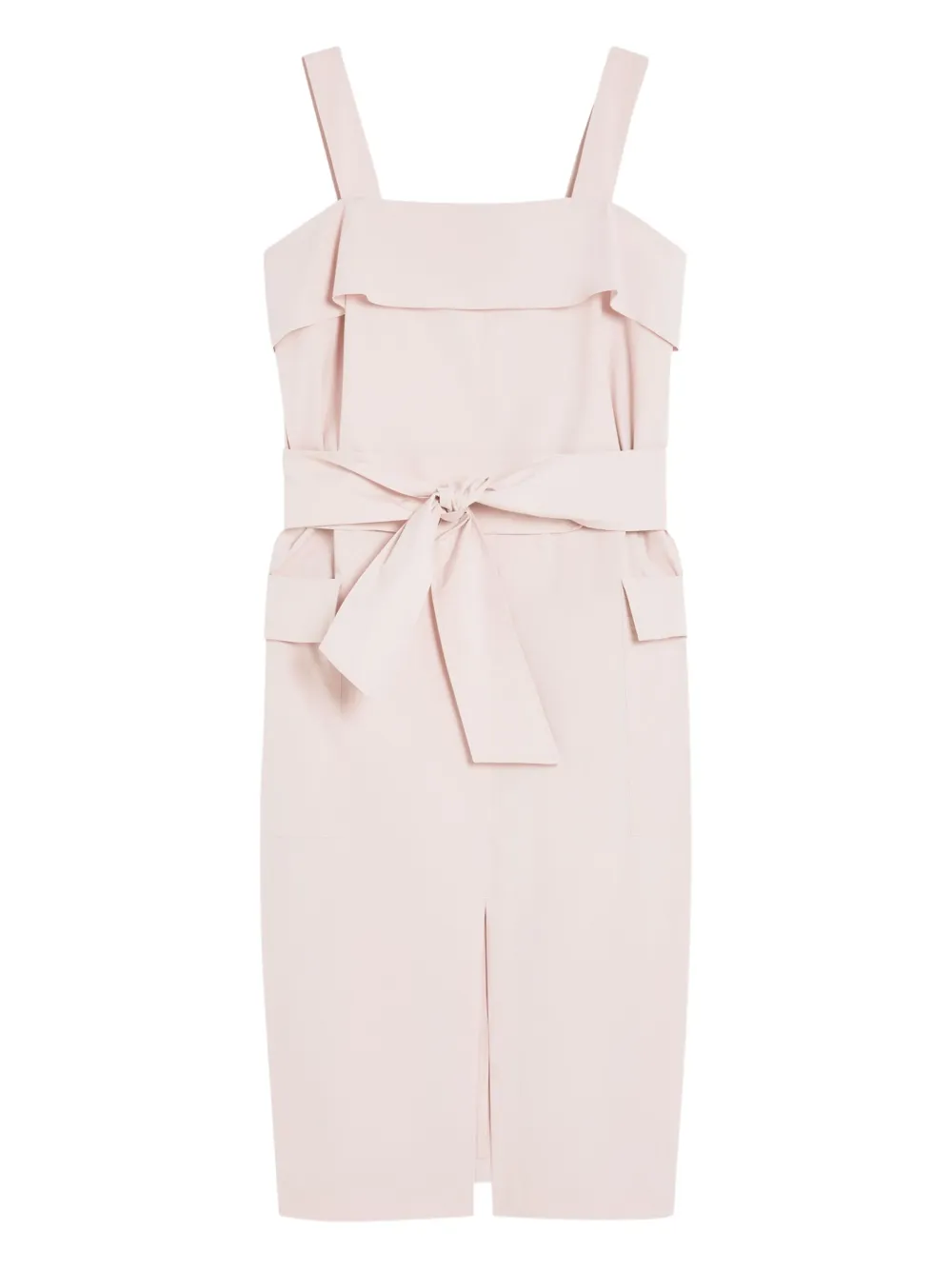 

Платье с оборками и поясом Weekend Max Mara, розовый